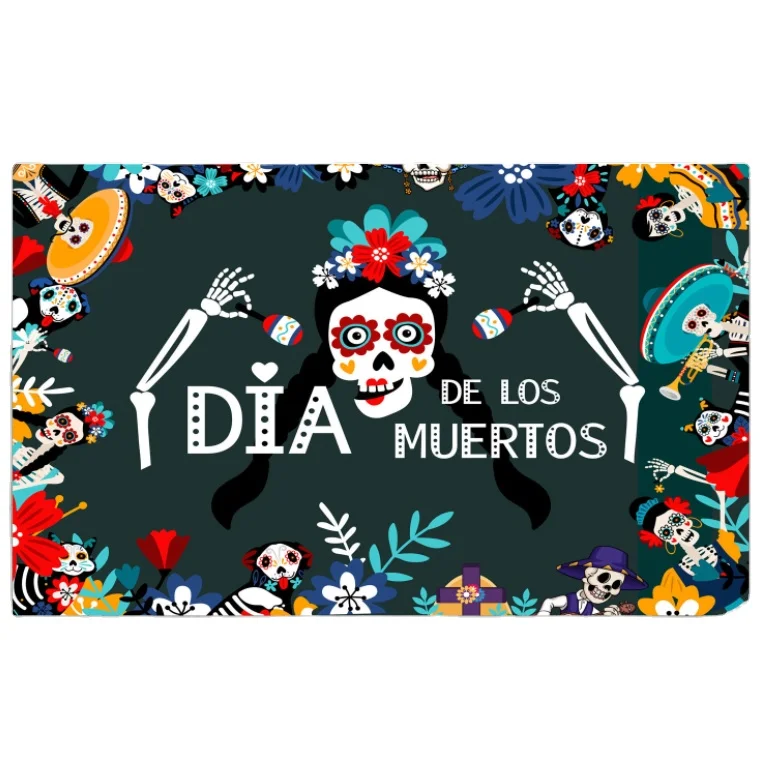 Mexico Dia de los muertos table cloth and background banner for the Day of the Dead flag different size accept customized