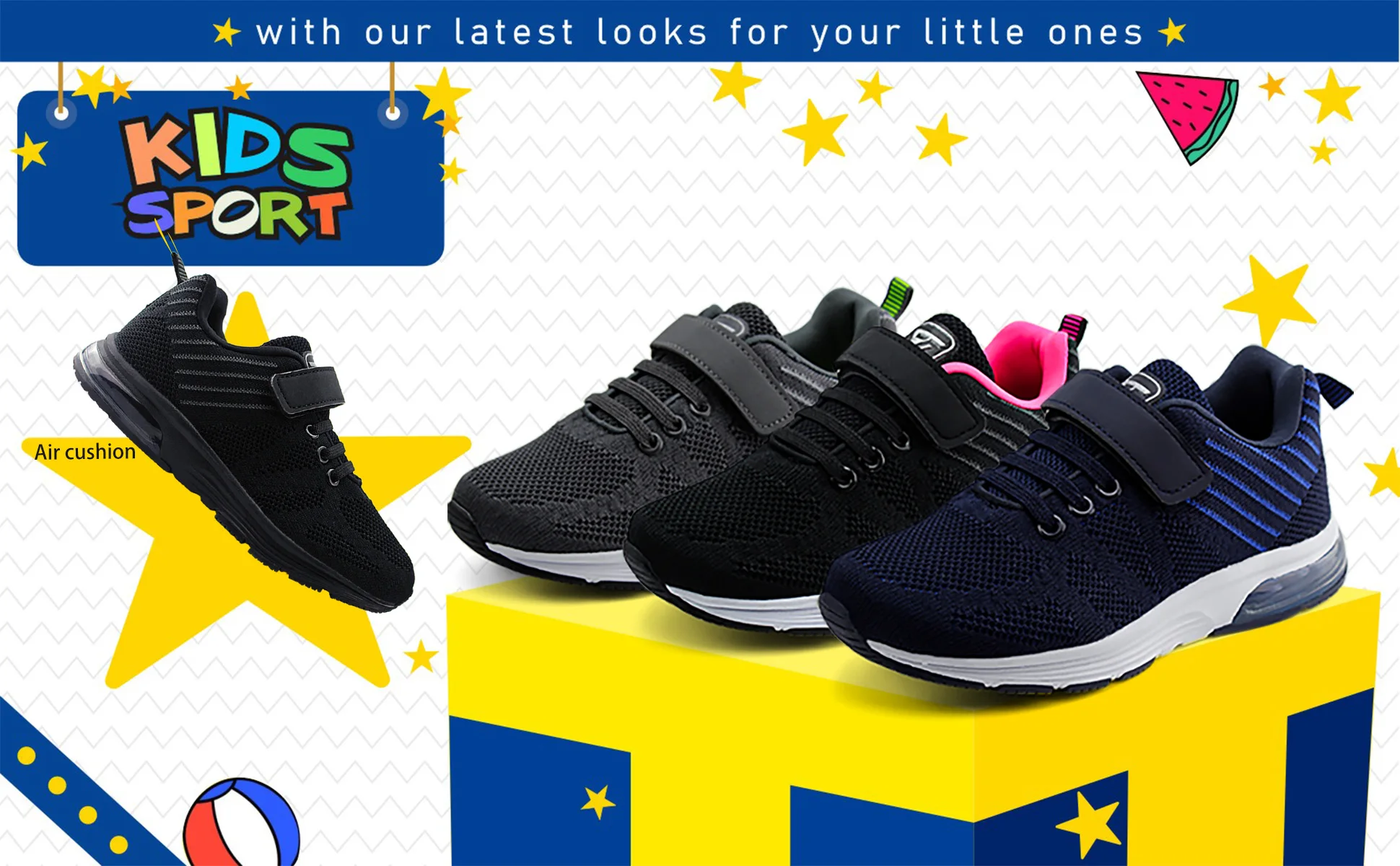 Kids Lightweight  Air Cushion Running Shoes Boys Girls Athletic Sneakers