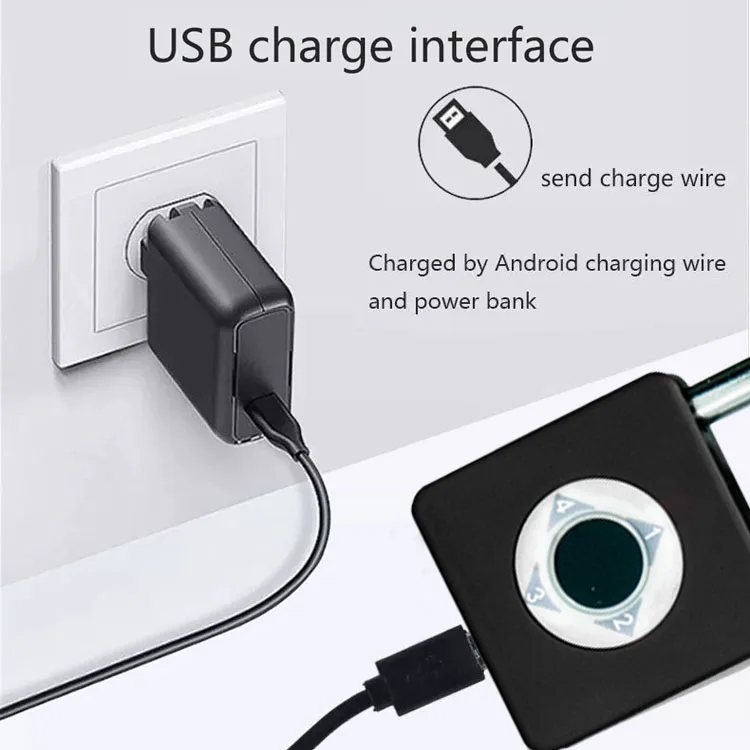 Висячий замок Safewell SWPLF02 с Usb-зарядкой и отпечатком