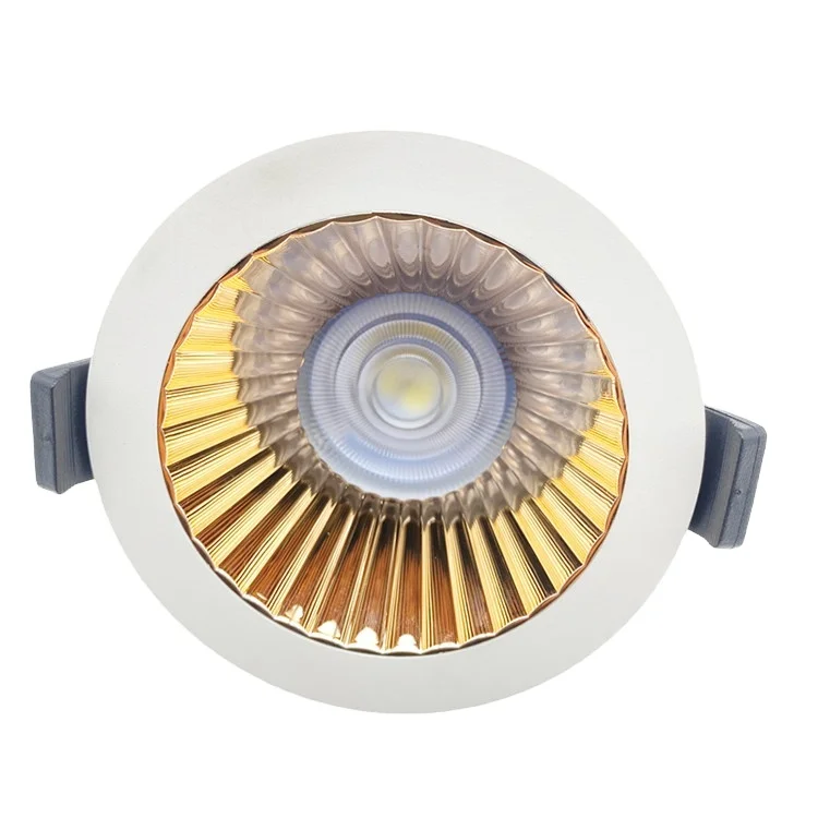 Round Led Light Mr16 Bulb  GU10 Accessories Ceiling SpotLight Frame With Gold Reflector Led For Indoor downlight