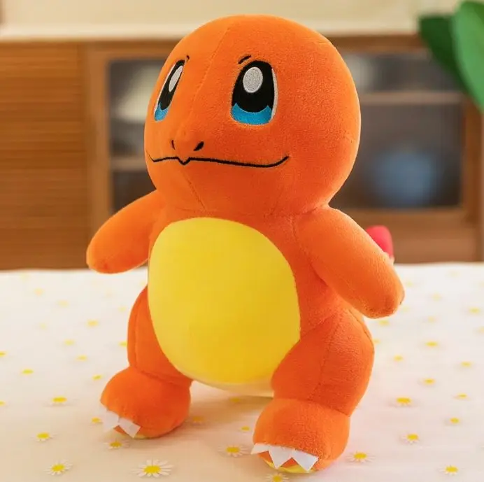 Aolan Cute Cartoon Pokemoned Doll Series Bika Chugeni Turtle Elf Small Fire Dragon Stuffed Animals Toy