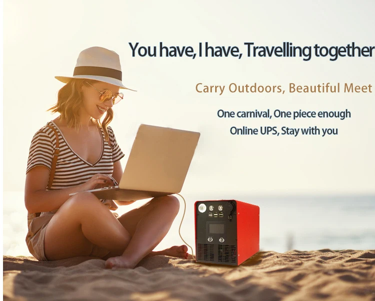 
Pure sine wave 500W 1000W 1500W portable UPS online solar home lighting system with LCD display 