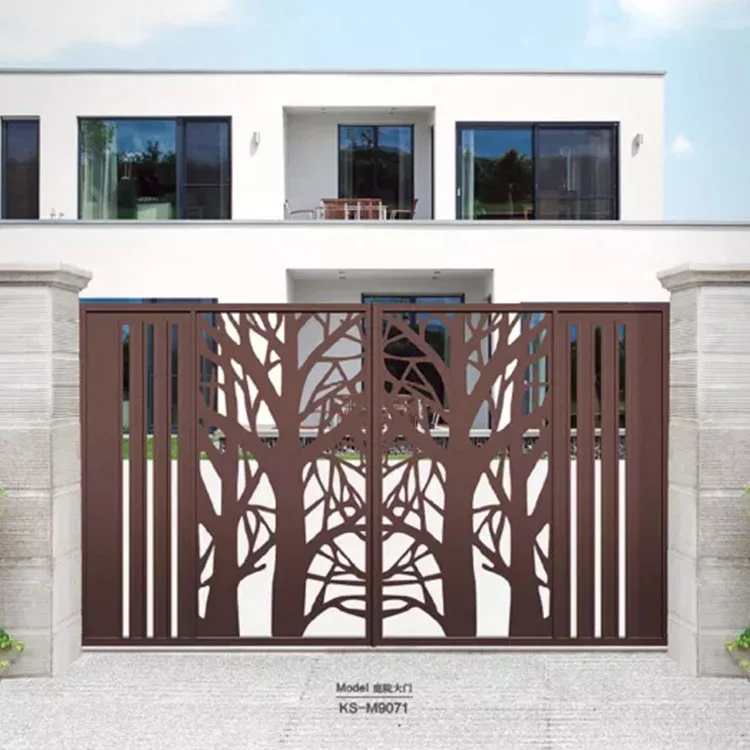 High Quality Modern Minimalist Iron Community Outdoor Villa Gate Courtyard Gates Steel Patio Doors For Outdoor