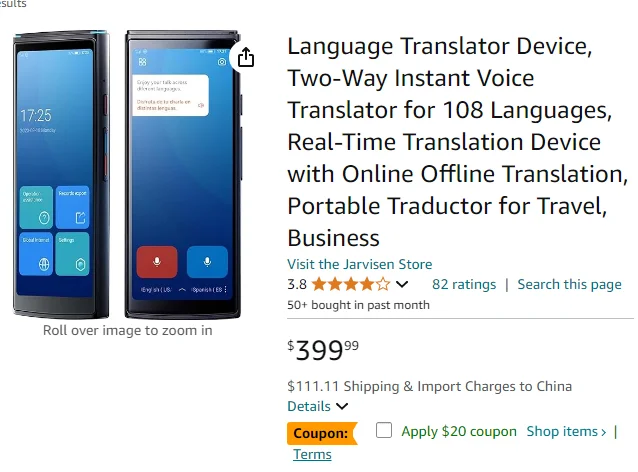 76 Languages Voice Translator English Japanese Korean French Russian German Chinese Spanish Translation Travel Translato