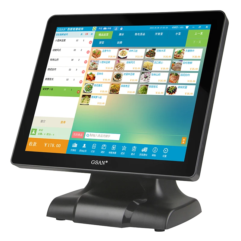 17 дюймов все в одном POS система окна 10 Windows POS Компьютер акустическая система для супермаркета