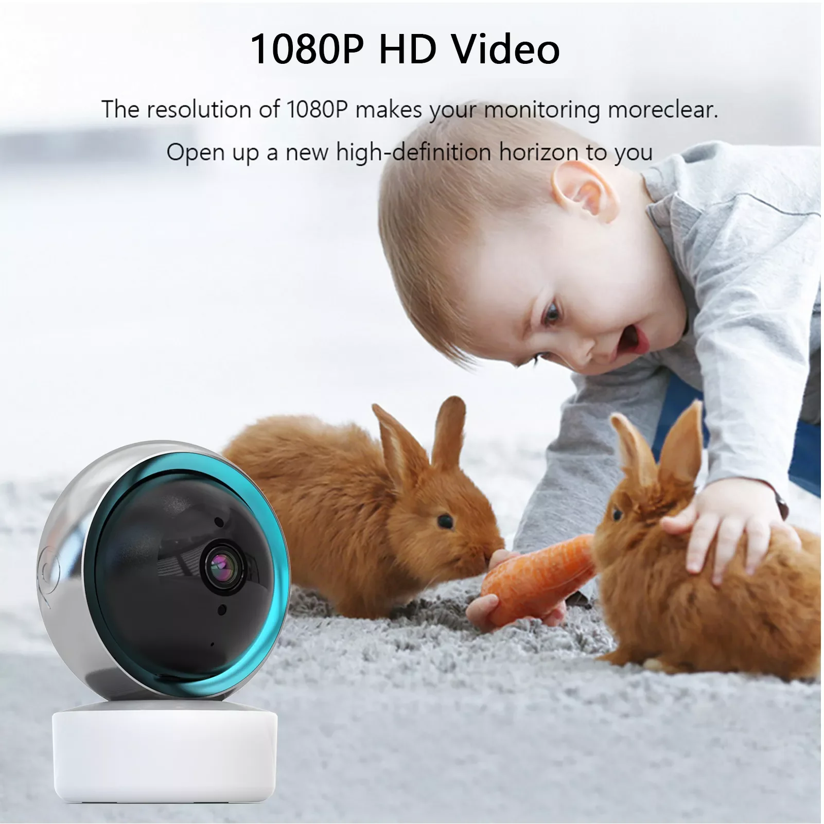 Tuya Smart 1080P WiFi CameraSurveillance Automatic Tracking Smart Home Security Indoor Wireless Baby PIR Monitor