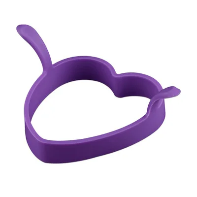 Hot sale Heatproof Non stick silicone Fried egg mold with handles Heart shape egg ring