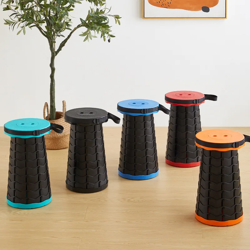 Lightweight High Load Capacity Portable Collapsible Retractable Stool for Camping Fishing BBQ Chair Folding Stool