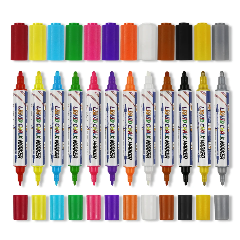 Newest product Dual tip 1mm and 6mm erasable chalk marker for chalkboard