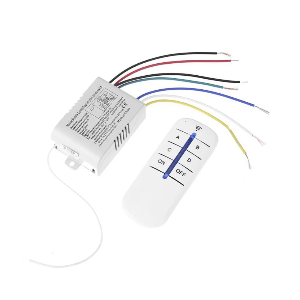 1way 2way 3way 4way 220V ON/OFF 433mhz Wireless Switch  + ON/OFF Remote Control Light Button Controller