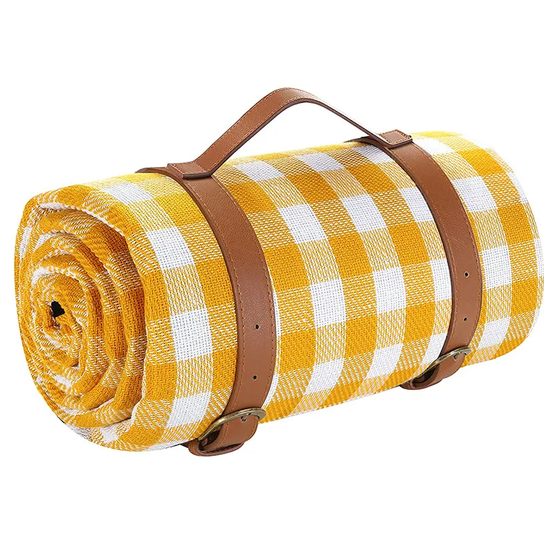 Waterproof Outdoor Picnic Mat with Shoulder Strap Washable Beach Camping Inflatable Travel Blankets