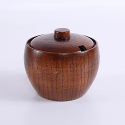 Japanese Seasoning Pot Creative Wooden Salt Pepper Shaker Pepper Bottle With Lid
