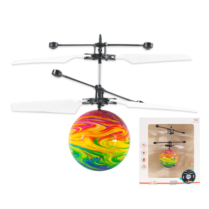Лидер продаж на Amazon, индукционный летающий шар, игрушки со светодиодной подсветкой, вращающийся интерактивный шар для самолета, игрушка