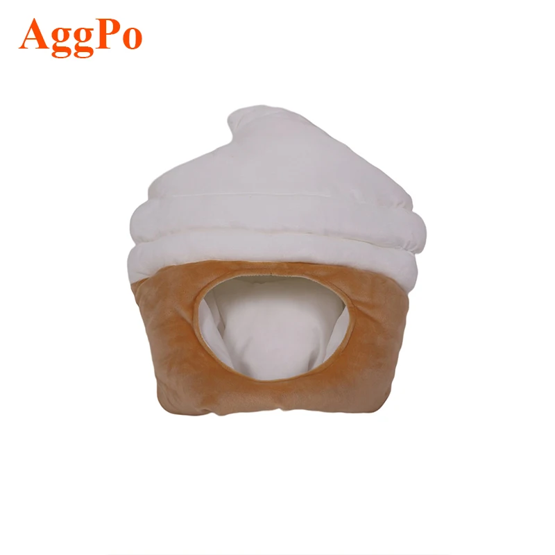 Cute funny ice-cream headgear hat cartoon photo shoot performance role play props stuffed toy birthday gift decorative headgear