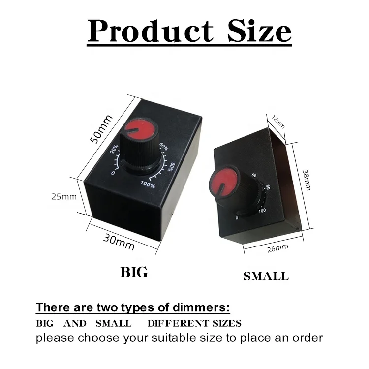 Compact Knob Passive Dimmer Electronic Potentiometer for 0-10V Dimmable LED Driver LED Grow Light Dimmer Led light Dimmer