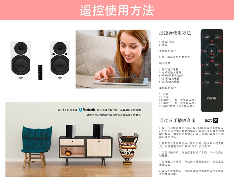 DEKEN SLIM DK 5 высокомощный Hi-Fi аудио динамик музыкальное оборудование активный синий зуб книжная полка окружающий домашний