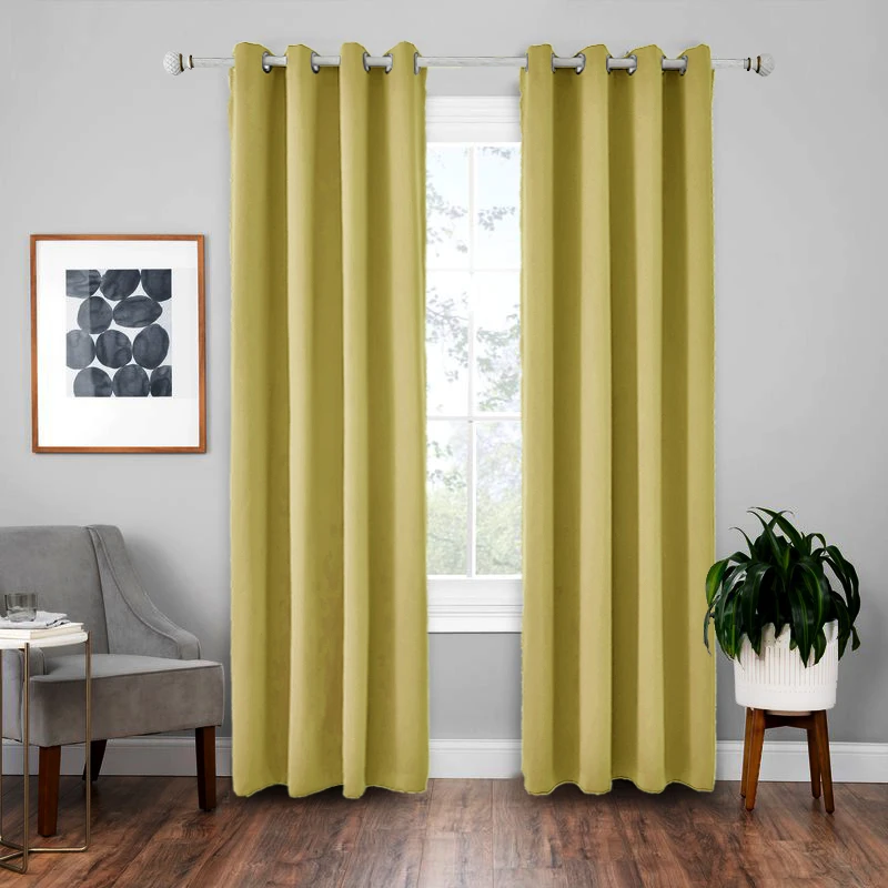 Factory Room Coffee Curtain Wear Rod Short blackout fabric for curtains living room