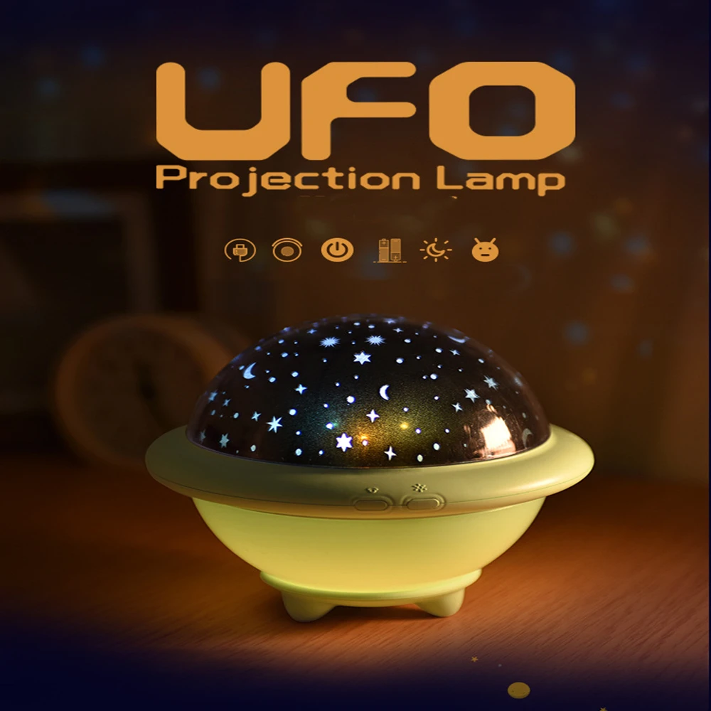 
2019 newest 2 in 1 UFO starry projector led night light gift night lamp for kids 