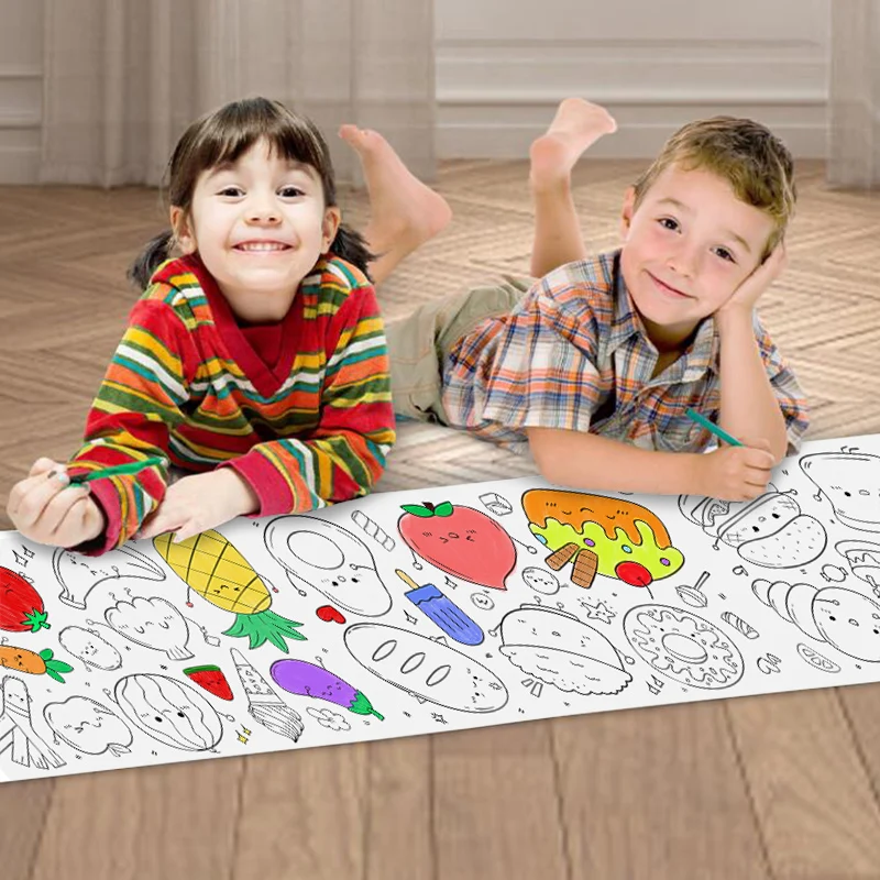 300*30cm Coloring Paper Roll for Kids painting paper custom rolling doodling paper
