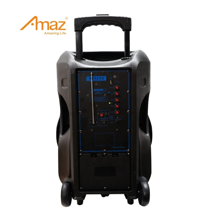 Amaz 12inchs Battery Powered Speaker Dj Mixer Pa Amplifier Trolley Speaker