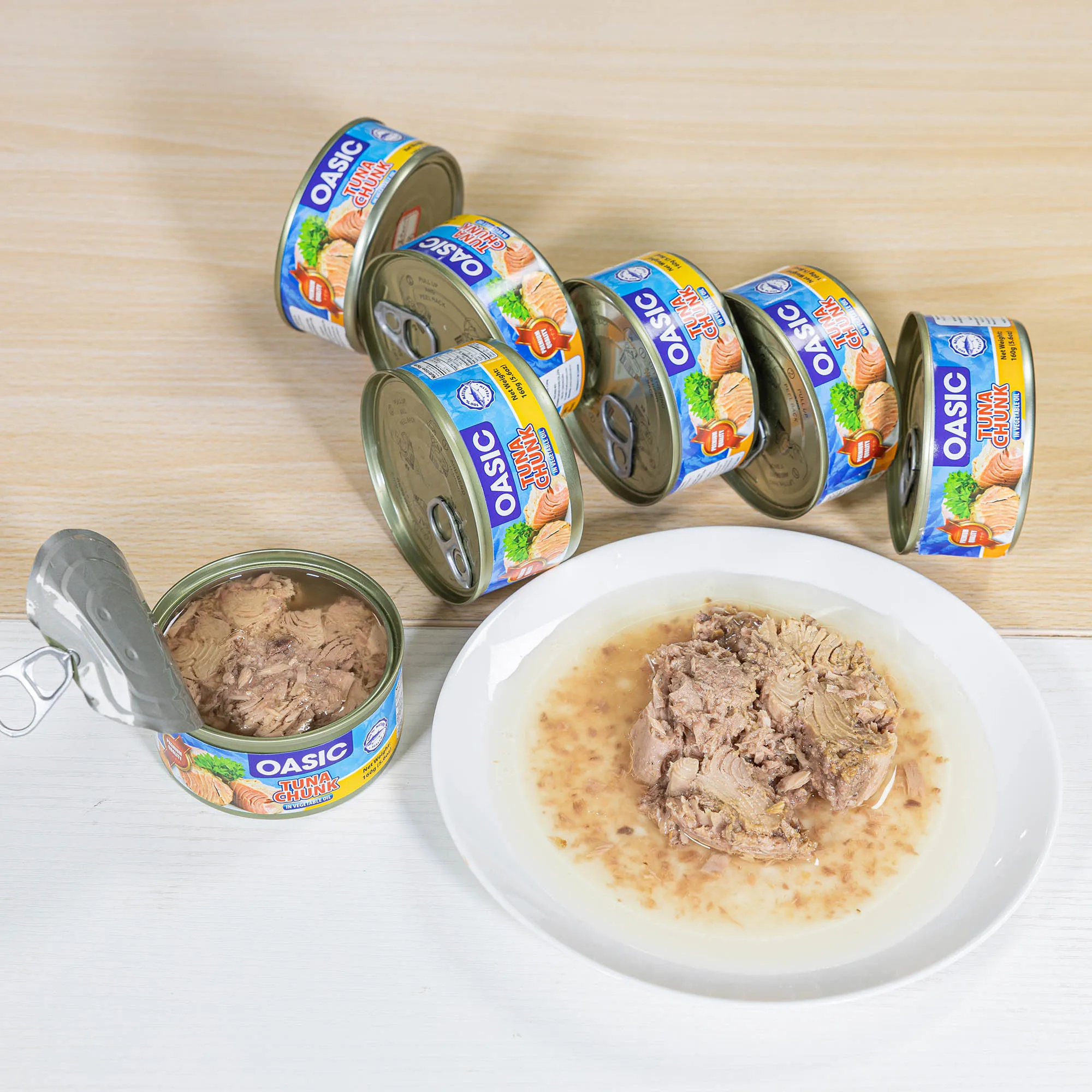 2024 Natural Ingredients Premium Quality Canned Tuna in Vegetable Oil 125g/425g Canned Fish from Factory