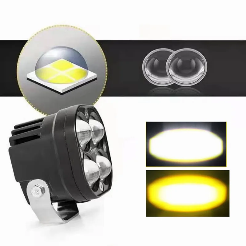 Dual colors 3 Inch motor vehicle lights motorcycle offroad led light Driving 4x4 Square Spotlight car led work light bar system