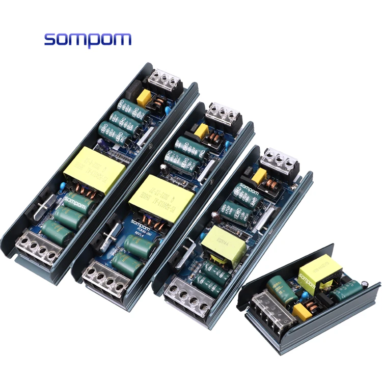 SOMPOM импульсный источник питания 12 В/24 В 200 Вт IP20 DC ультратонкий и тонкий с CE ROHS для светодиодной ленты освещения Оловянная