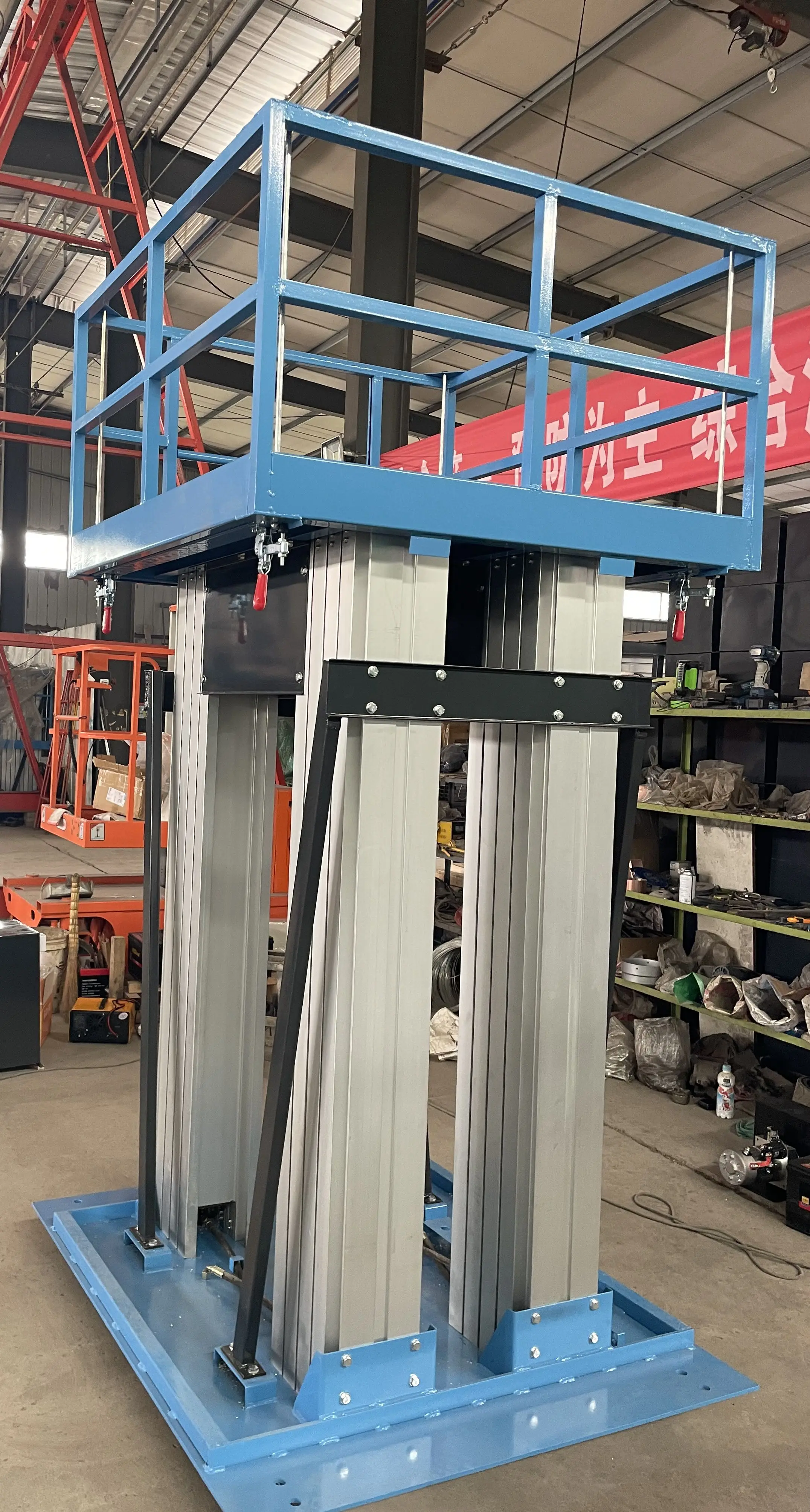 4m 5m 6m 7m 8m 10m 12m 18m Aluminum single mast aerial maintain work cage electric lift platform man lift