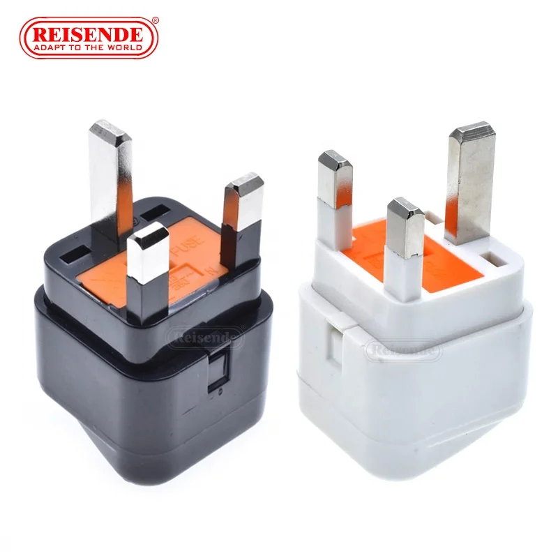 Universal travel power converter UK plug adapter with fuse