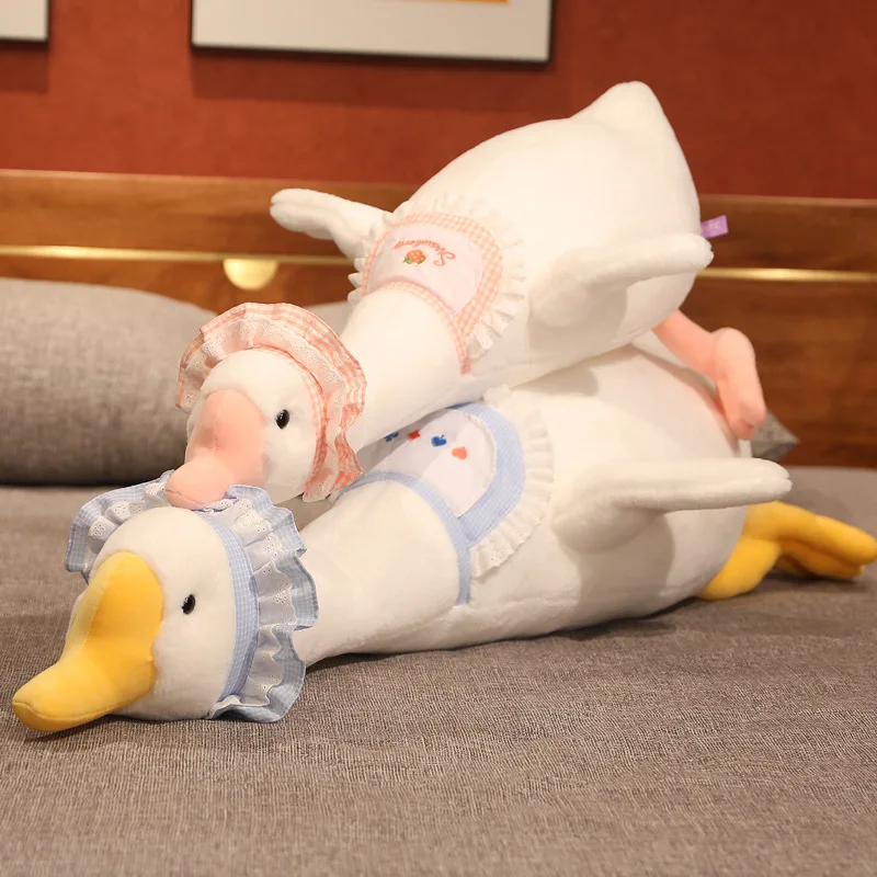 Ins Cute Cotton Goose Stuffed Toys Animal Baby Accompanying Plush Dolls Big White Goose Pillow Plush Toy Duck Goose Dolls