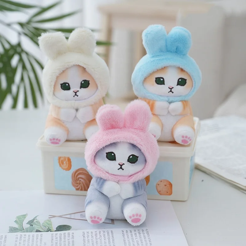 Wholesale Mini New Style Rabbit Cat Plush Keychain Stuffed Animal for Children Gifts Plush Shark Rabbit Cat Keyring