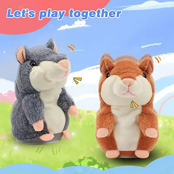 Коричневый 6-дюймовый говорящий хомяк повторяет как вы говорите морская свинка кивает Интерактивная электрическая анимированная игрушка подарок для малышей девочек