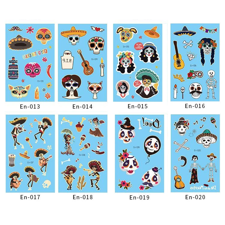 Shantou Water Transfer Temporary Fluorescence & Luminous Body Art Tattoo Sticker For Halloween Party