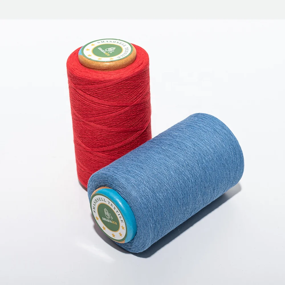 Red Color Blend Yarn Recycled Cotton Yarn Wholesales Cotton Polyester Blend Thread OE Knitting Socks Yarn