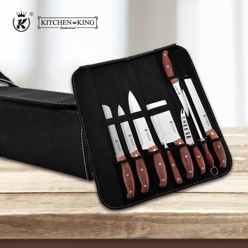 Kitchen King 9 Pieces Chef Knife Set With Bag Ultimate Chef Knife Roll Set In One Premium Stainless Steel