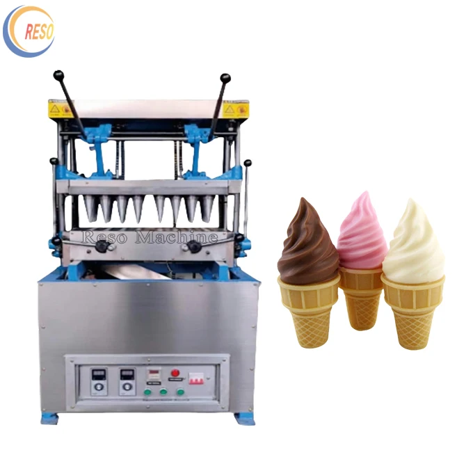 Commercial sugar manual wafer bake ice cream mold maker machine mini waffle cone machine
