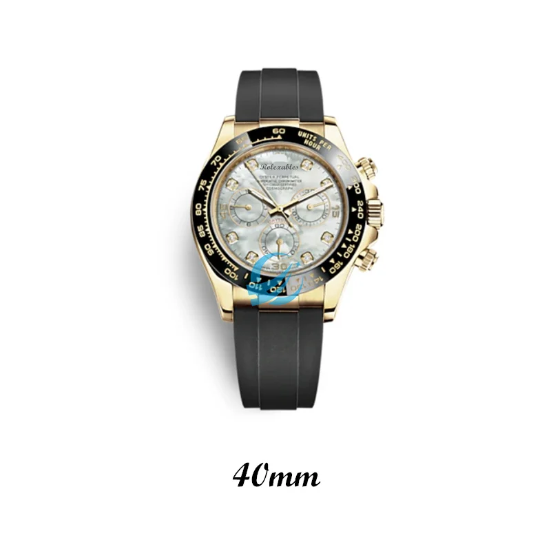 Wholesale Custom Mechanical Watches Daytone Luxury Diamond Watch Silicone Strap RLX Style
