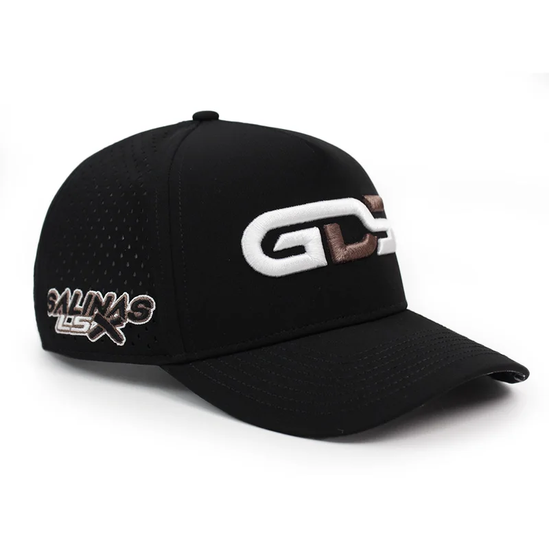 Tour performance perforated mesh golf hat custom 3d embroidered club team soccer fans snapback trucker hat headwear for men