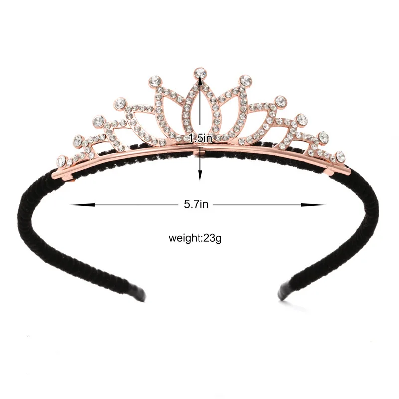 Hot selling party tiara for birthday girls glitter princess headband crown hair hoop