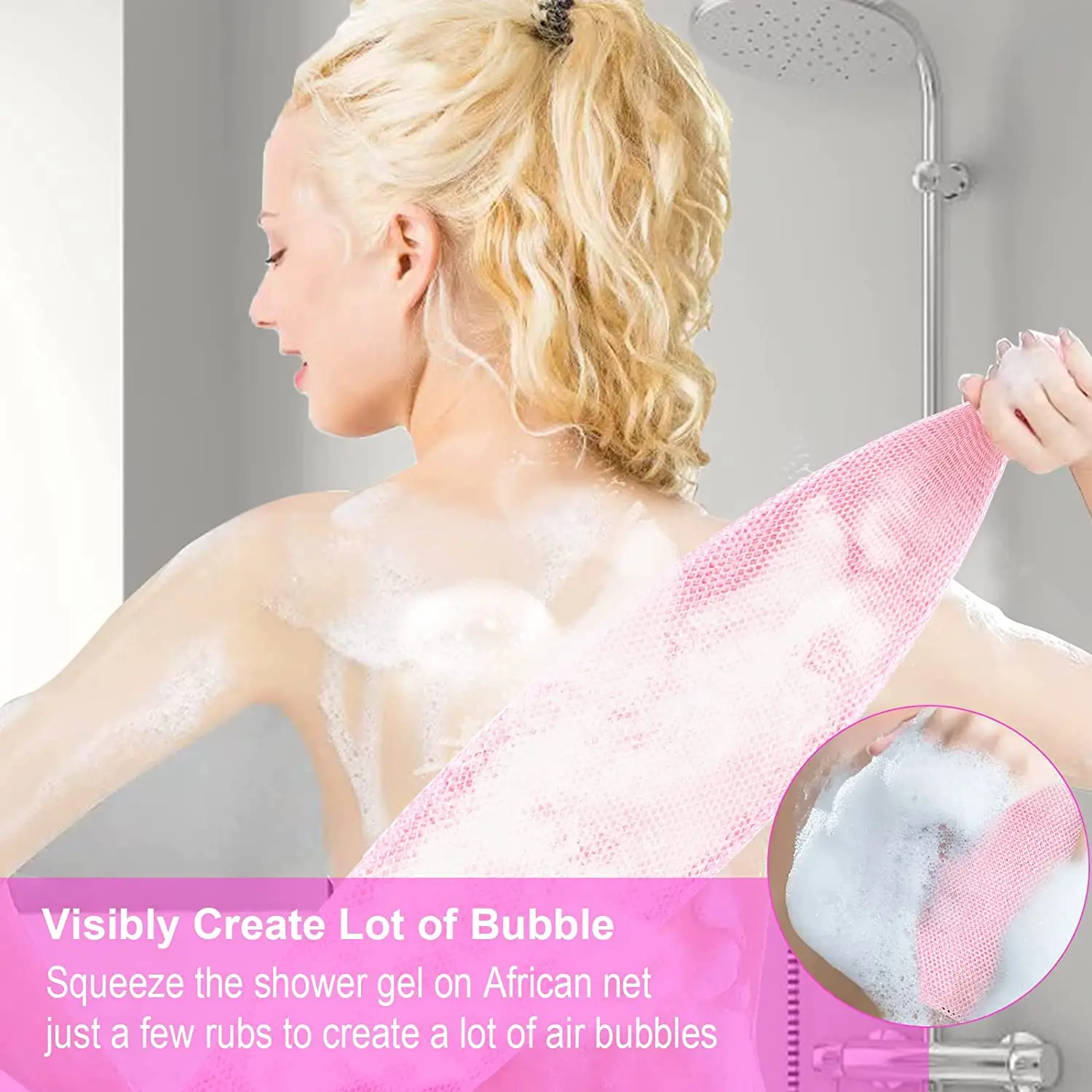 Exfoliating African body washcloth Vacuum Package long back bath Scrub shower scrubber mesh net nylon sponge