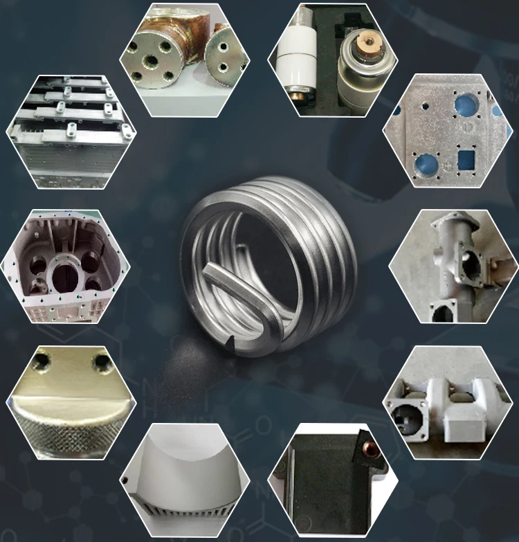 High temperature resistant m6x12.5d m7x1 m16 to m12*1.25 Inch size wire thread insert