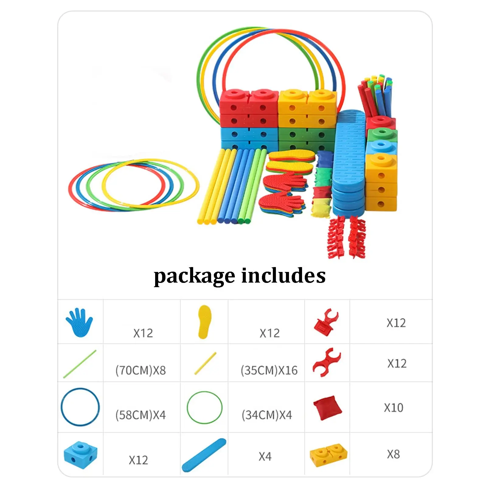 Agility & Balance Game Kit | Nursery Physical Training Obstacle Course | Indoor & Outdoor Hurdle Games Kids Sensory Training