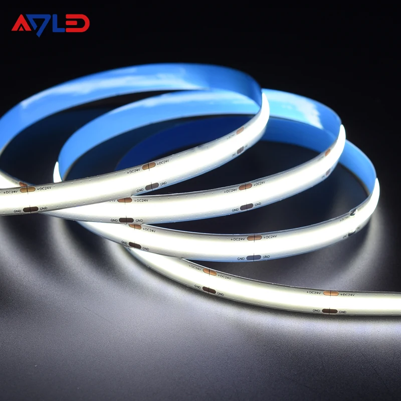 Led Tape Light 5M Dot Free Uniform Illumination Fcob 12V 504 Chip led strip lighting 12W/M Flexible Led Strip Cob 12V