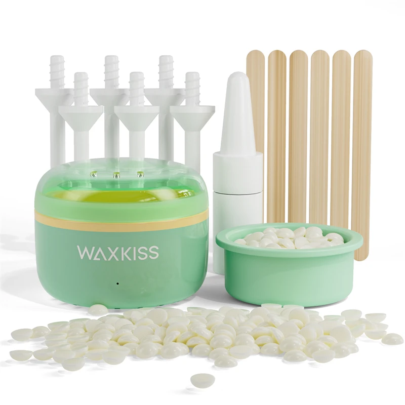 Waxkiss Patented Design 8ml Portable Mini Wax Heater Kit OEM Wax Heater Machine Kit For Ear Nasal Hair Removal Eyebrow Shaping