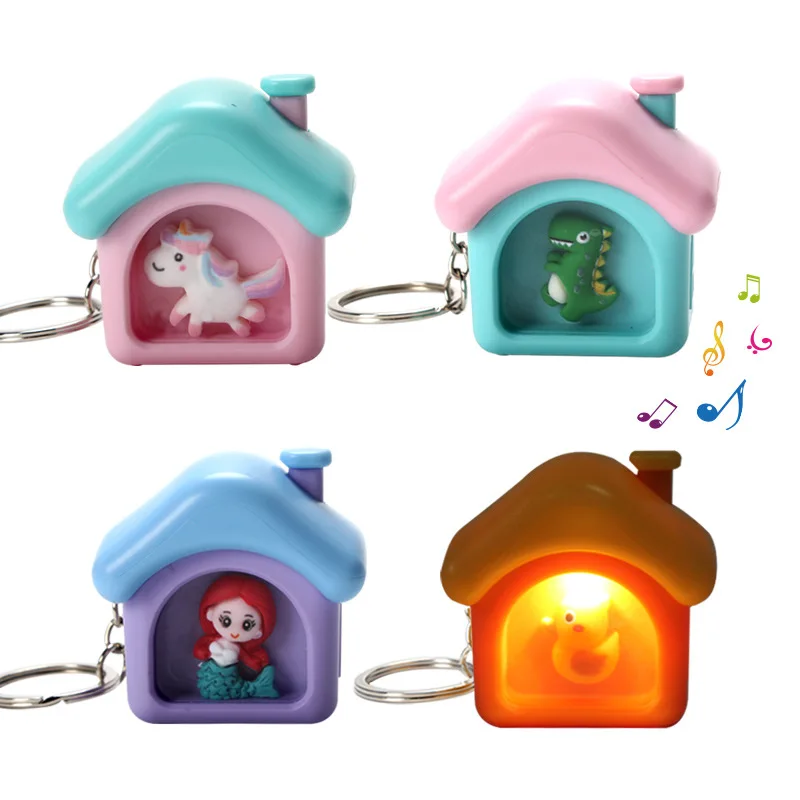 SJ230104 Капсульная игрушка, 3D пластиковый мини-брелок для дома со светодиодным фонариком и звуком, детские игрушки