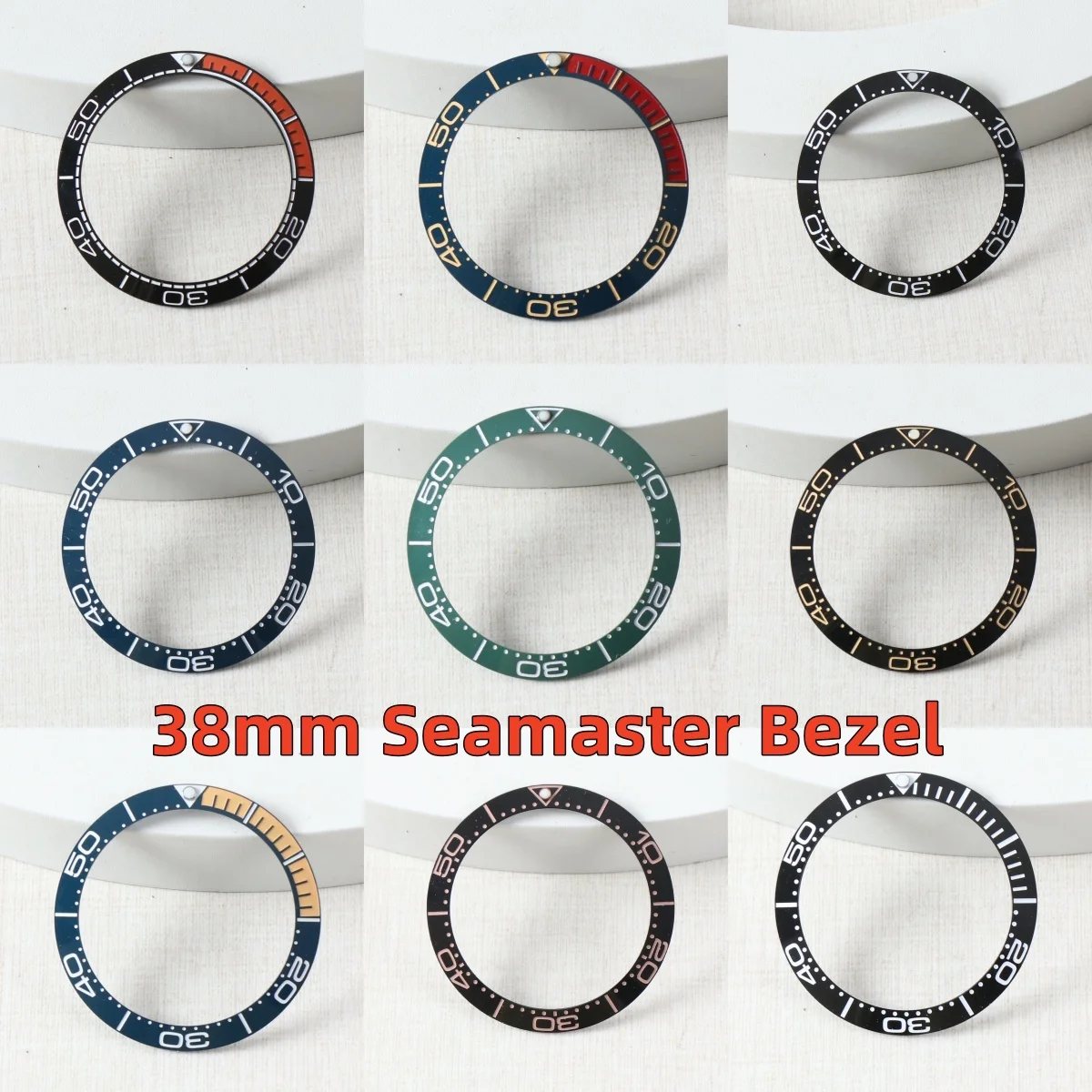 38mm Watch Bezel Insert Ceramic For Mods NH35 Watch Accessories Case Ring Green Luminous Bezel