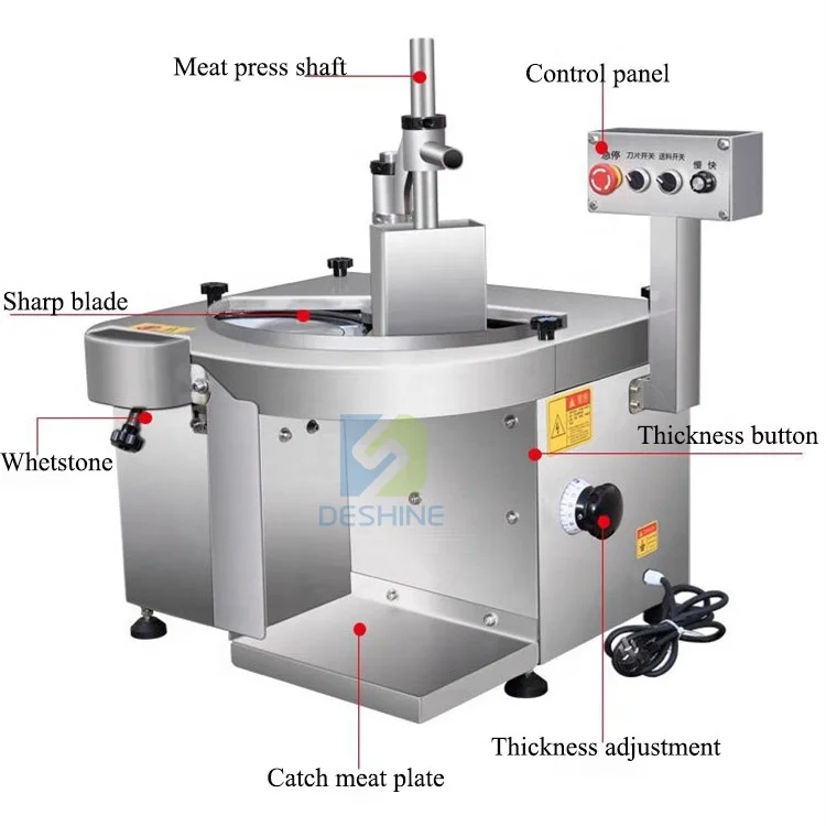 Industrial Fully Automatic Heavy Duty Bacon Ham Cutting Machine Commercial Restaurant Beef Cutter Electric Meat Slicer for Sale