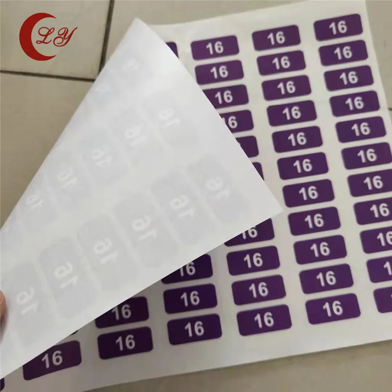 removeable transparent vinyl labels for clothing serial number barcode sticker label