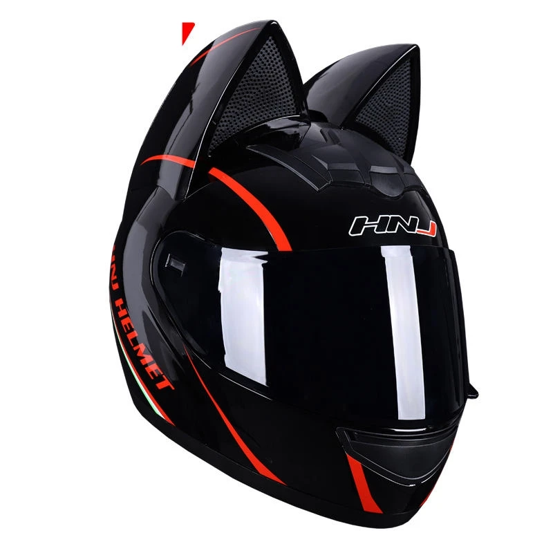 New Custom Couple Helmet Cat Ear Motorbike Cascos Para Moto Certificados Motorcycle Accessories Helmet