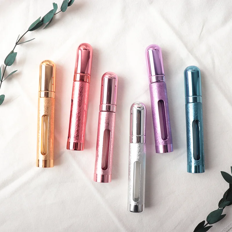 Factory Mini Travel Sample Empty 5ML Vial Pocket Aluminium Spray Bottle Mini 8ML Refillable Body Perfume Oils Atomizer